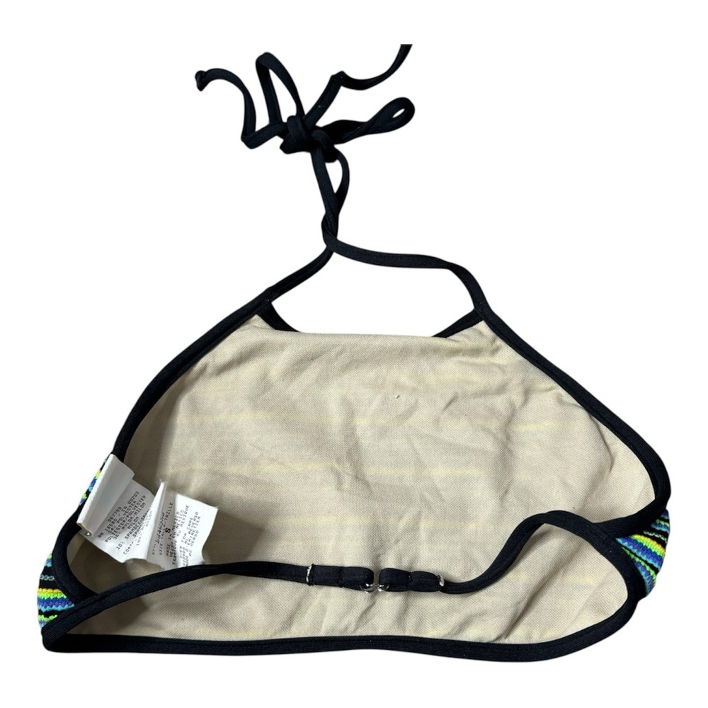 Sunset Beach Two Piece Multicolor Swimsuit Set with Striped Design Size Small - Picture 3 of 12